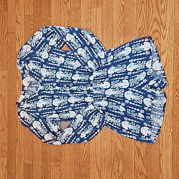 Lilly Pulitzer Elsa Indigo Get in Line Romper - Picture 2 of 12